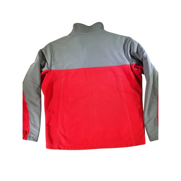 Columbia Fleece‎ Jacket Mens L Red Gray Full Zip Pockets Outdoor Activewear - Picture 6 of 6